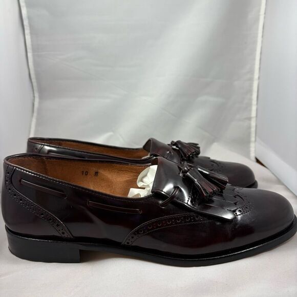 ALFANI Burgundy Leather Tassel Loafers Men’s Size 10M - Picture 6 of 9